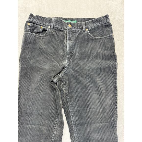 Lauren Ralph Lauren Pant‎ Womens 12 Black Y2K Corduroy Straight Leg Trouser VTG - Picture 3 of 12
